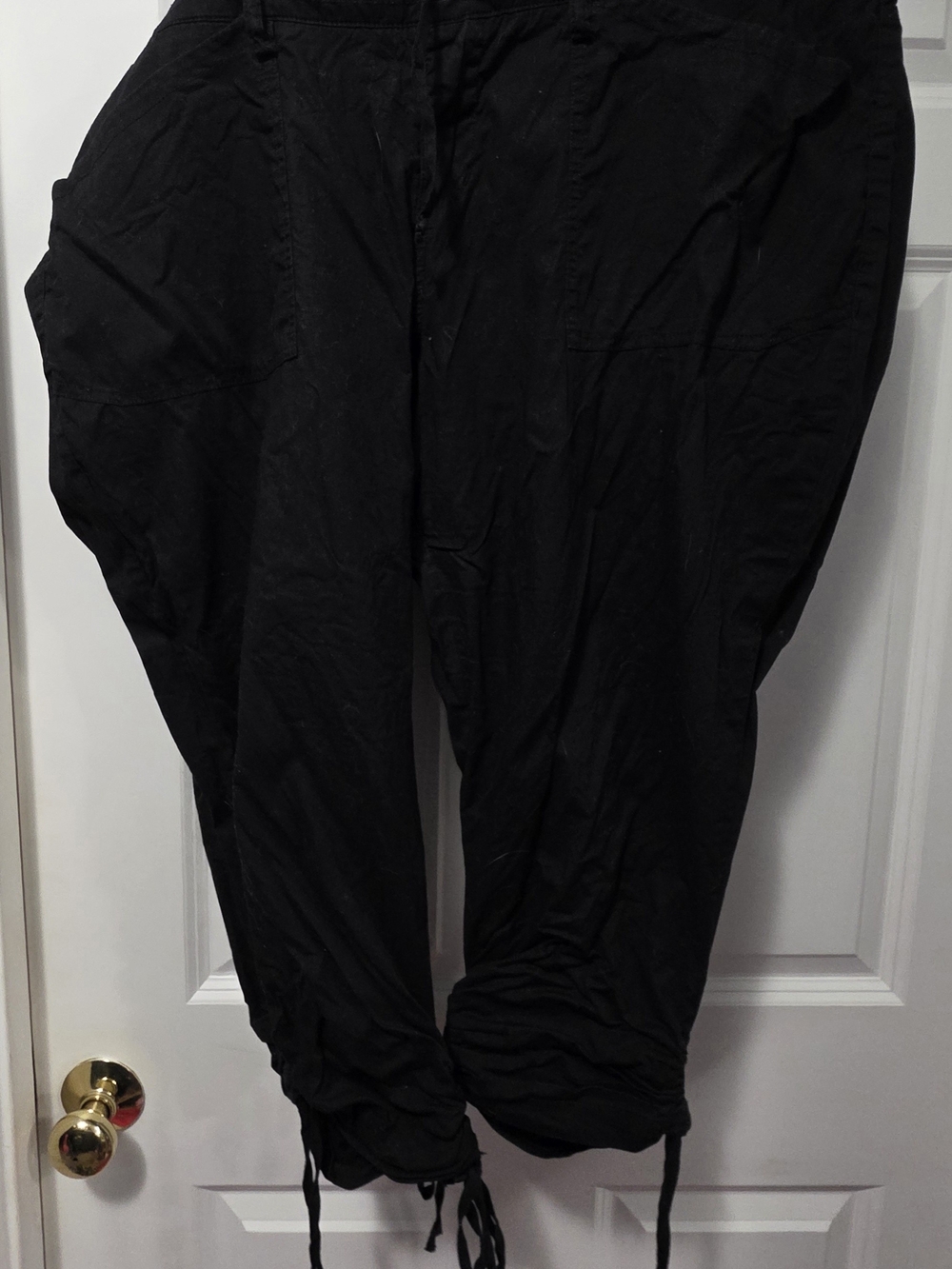 torrid Black Cargo-Style Drawstring Capris